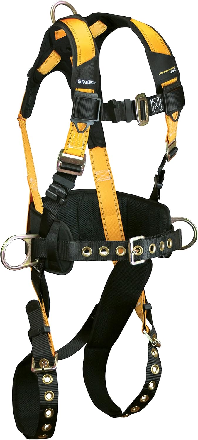 Super Brands FallTech 70353XL Journeyman, Belted Construction FBH - 3 D-rings, Back and Side, TB Legs and MB Chest, Durable 6 Waist Pad, 3XL