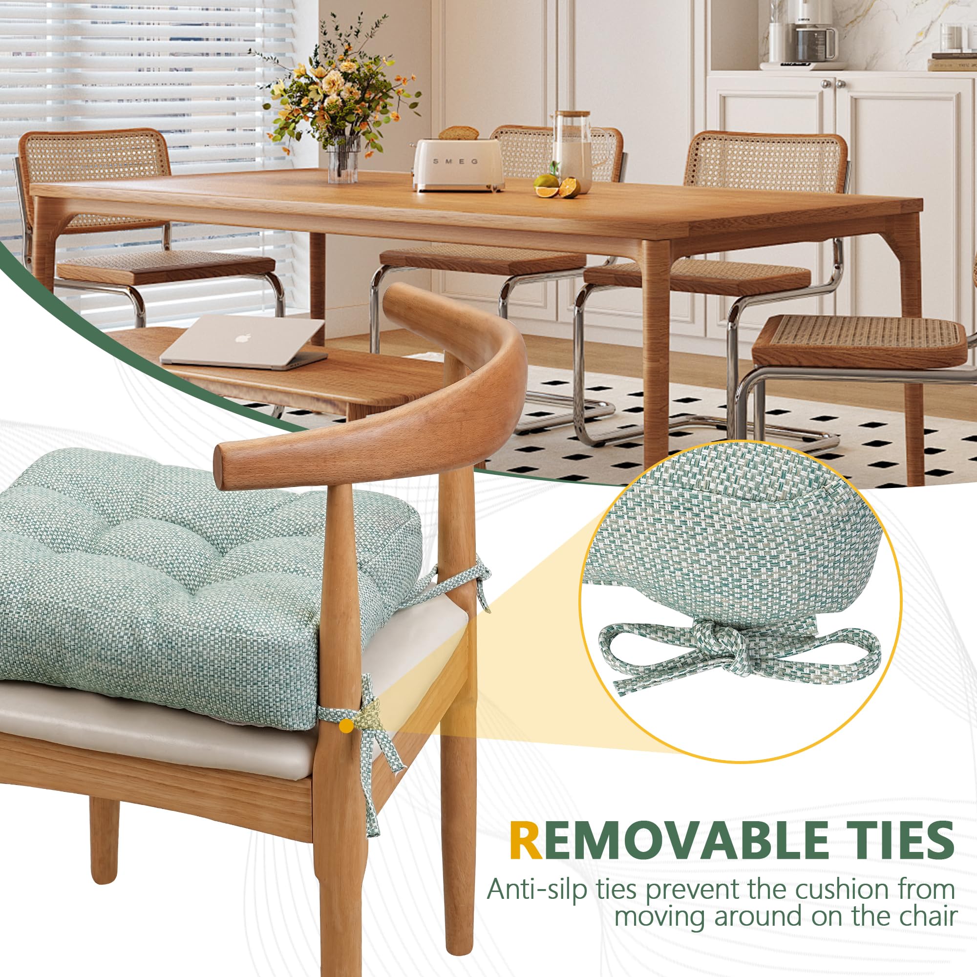 Naga Bahna Chair Cushions for Dining Chairs 2 Pack - Olefin Thickened 3.5