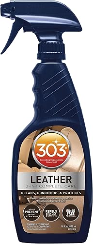 303 limpiador de cuero y acondicionadorprotector UV - limpia acondiciona y restaura equipaje bolsos zapatos muebles y más de cuero y vinilo 16fl oz