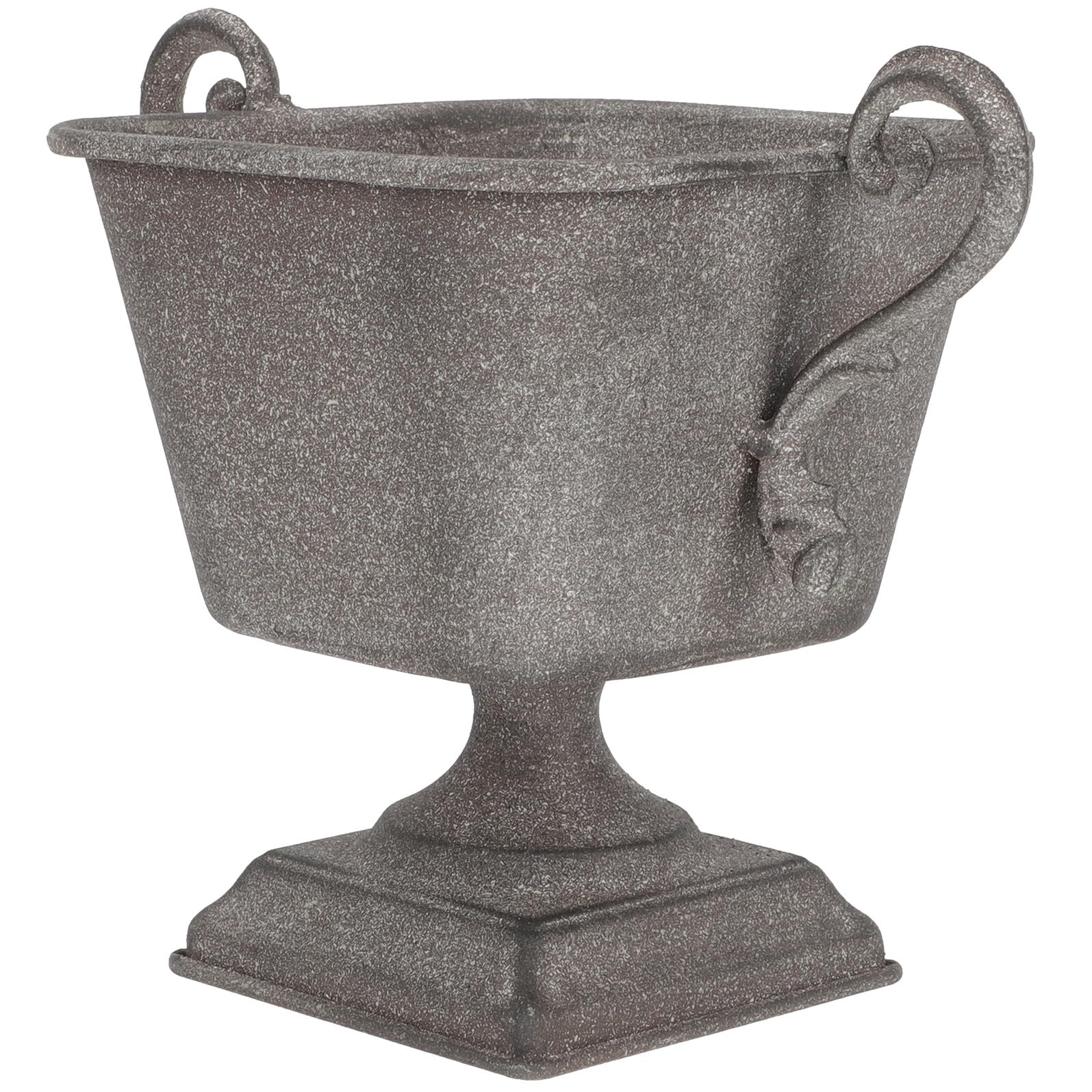 Vase en fer vintage jardinière métal gris cendré pot fleurs rétro iplusmile