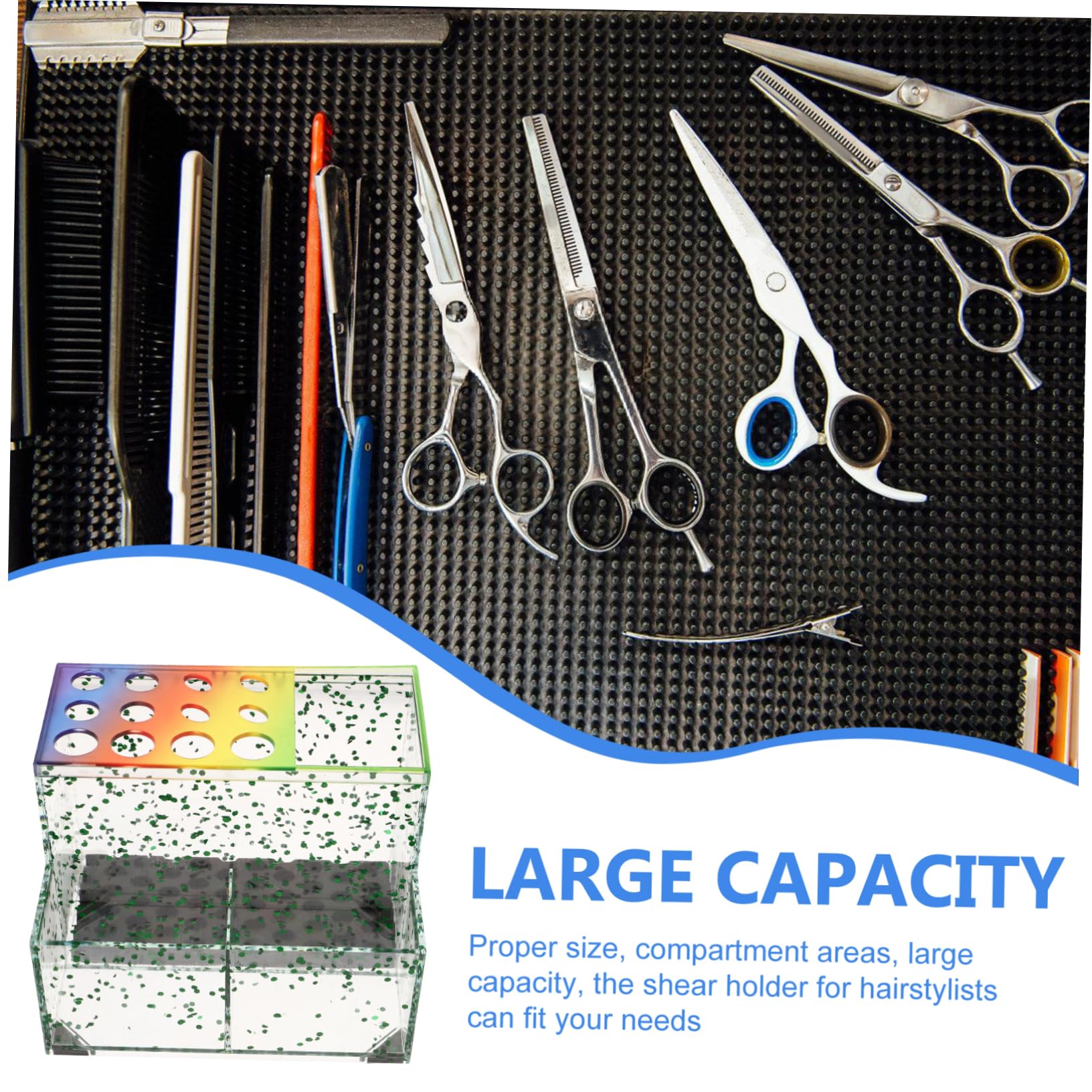 HAPINARY Hairdressing Scissor Storage Box Barber Organizer Station Anti-slip Tool Box