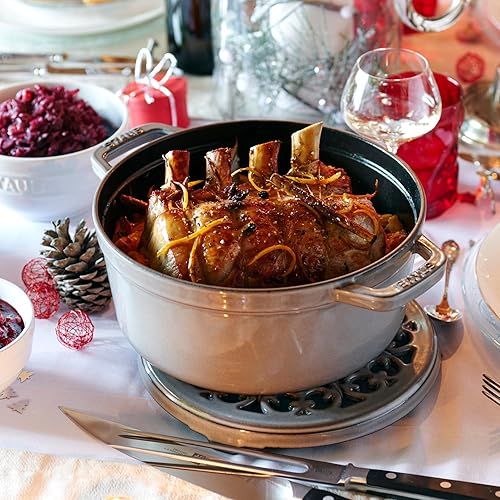 Miniatura 5 de Staub olla de hierro cocotte redonda de 6-1/4 cuartos de galón, gris grafito