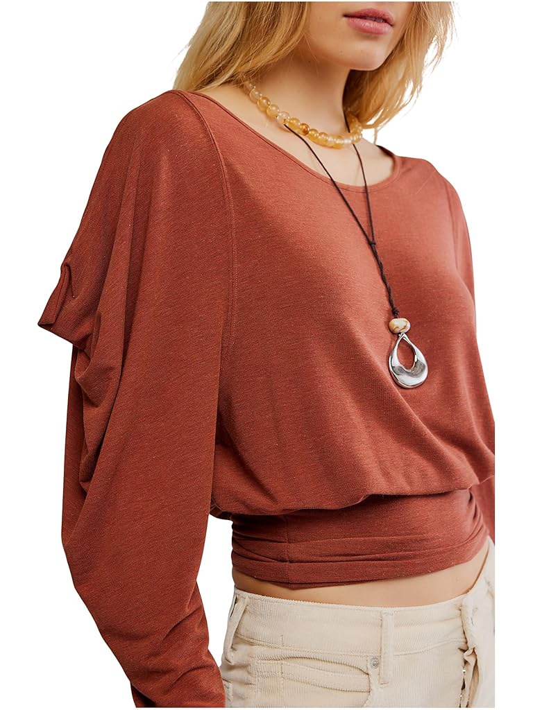 Red Free People Moxie Long Sleeve