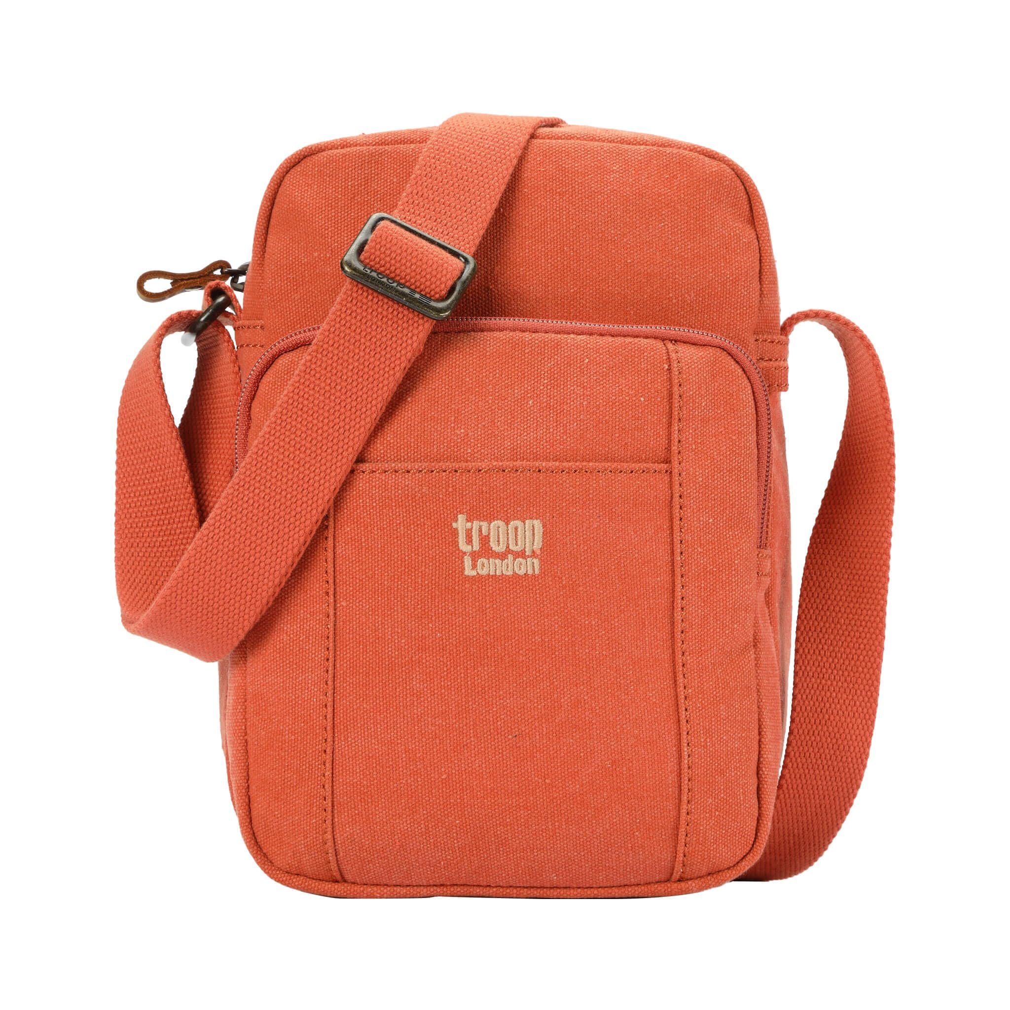Troop London TRP0370 Classic Canvas Across Body Bag Orange