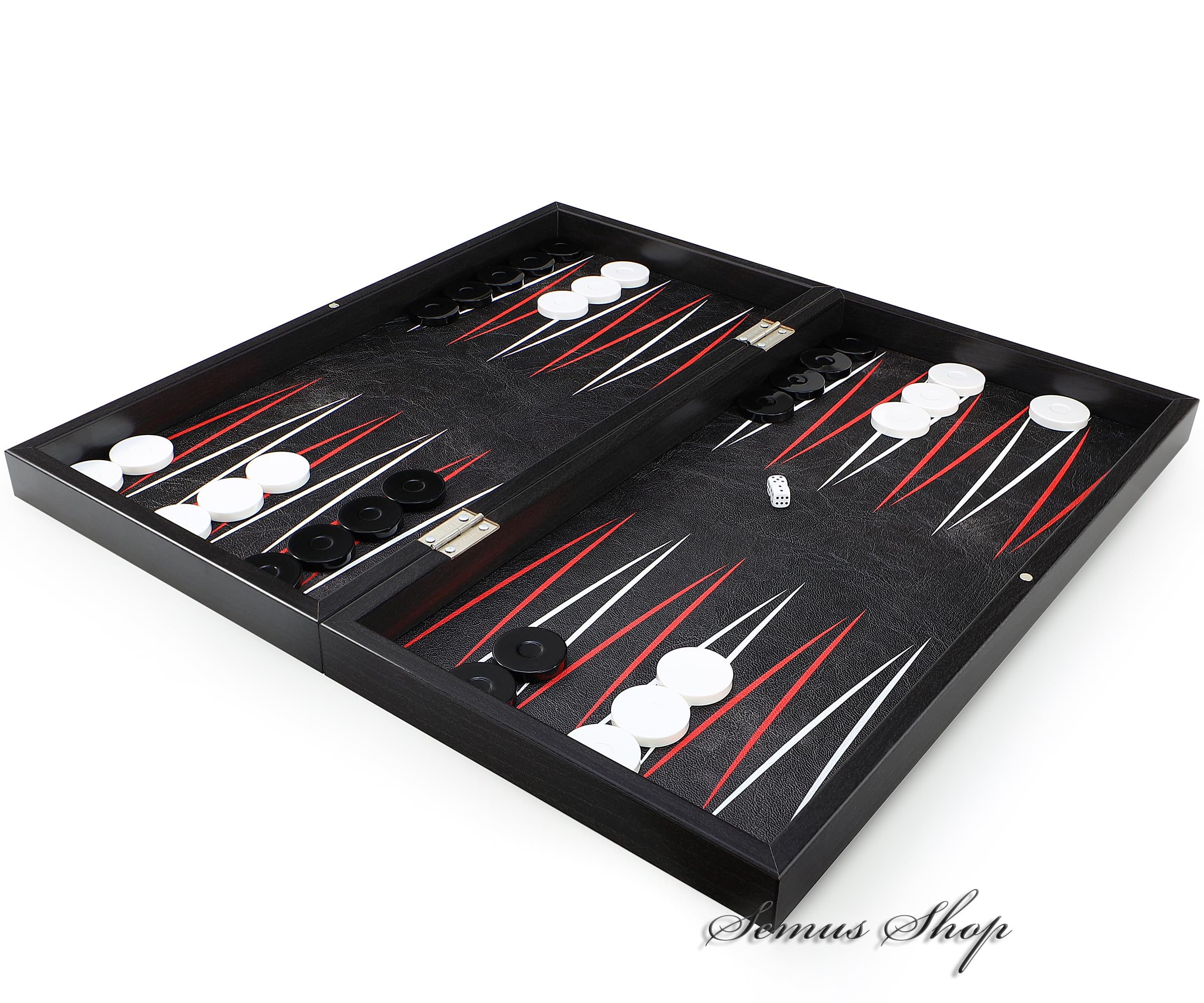 Luxus Board Game Backgammon Tavla XXL Klassik Leder Black