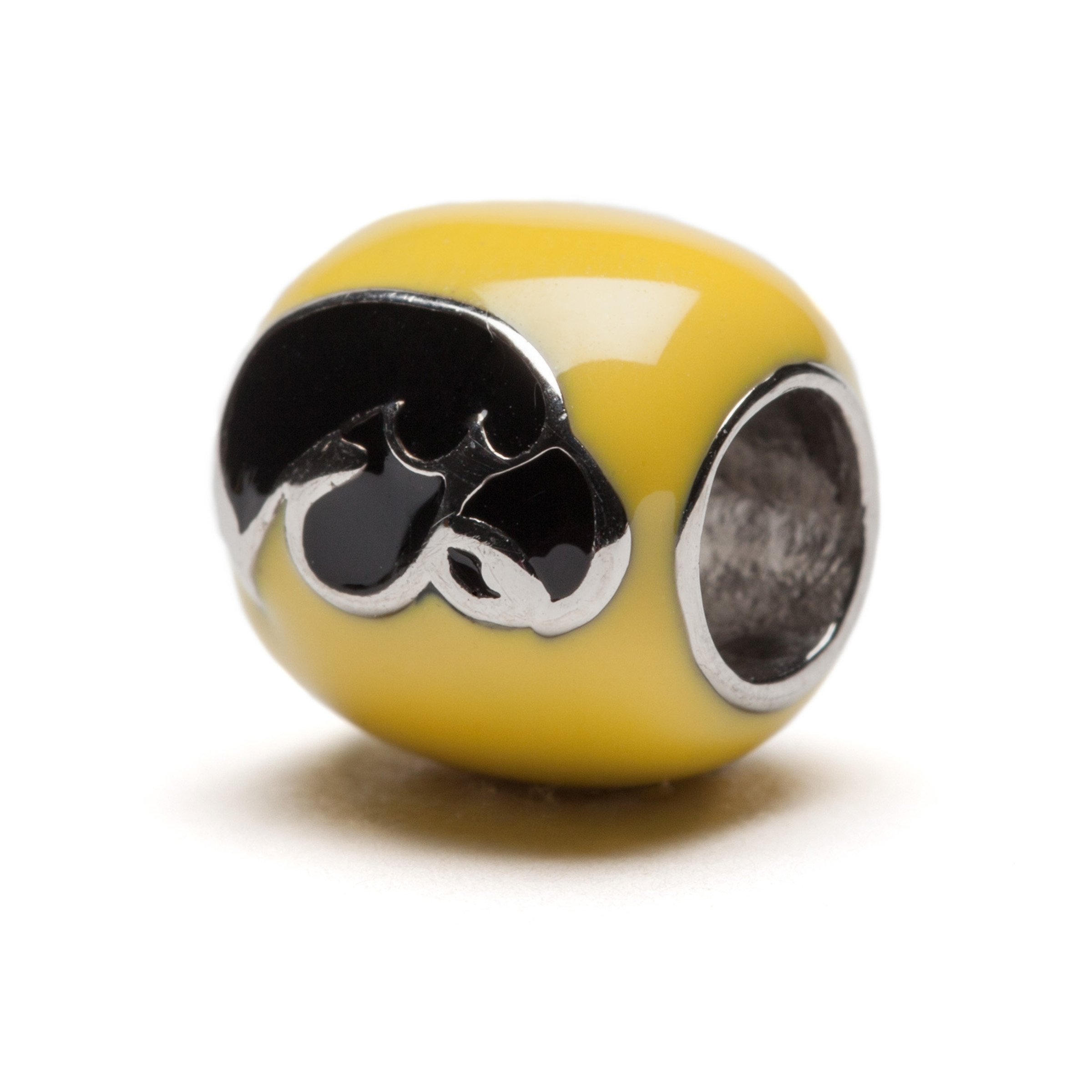 University of Iowa Hawkeyes Yellow with Black Hawk Bead Charm-image-1
