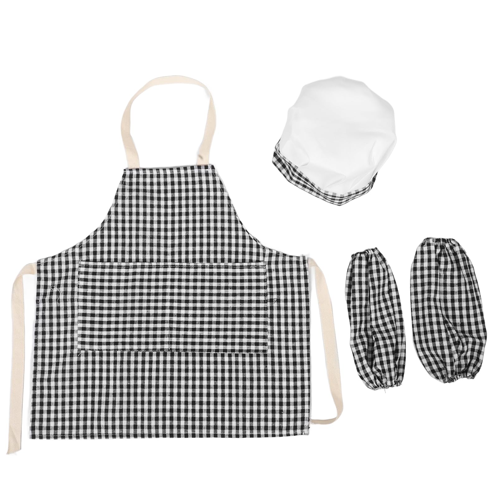 Delantal y gorro de chef gris oscuro que evita manchas en juegos infantiles 2