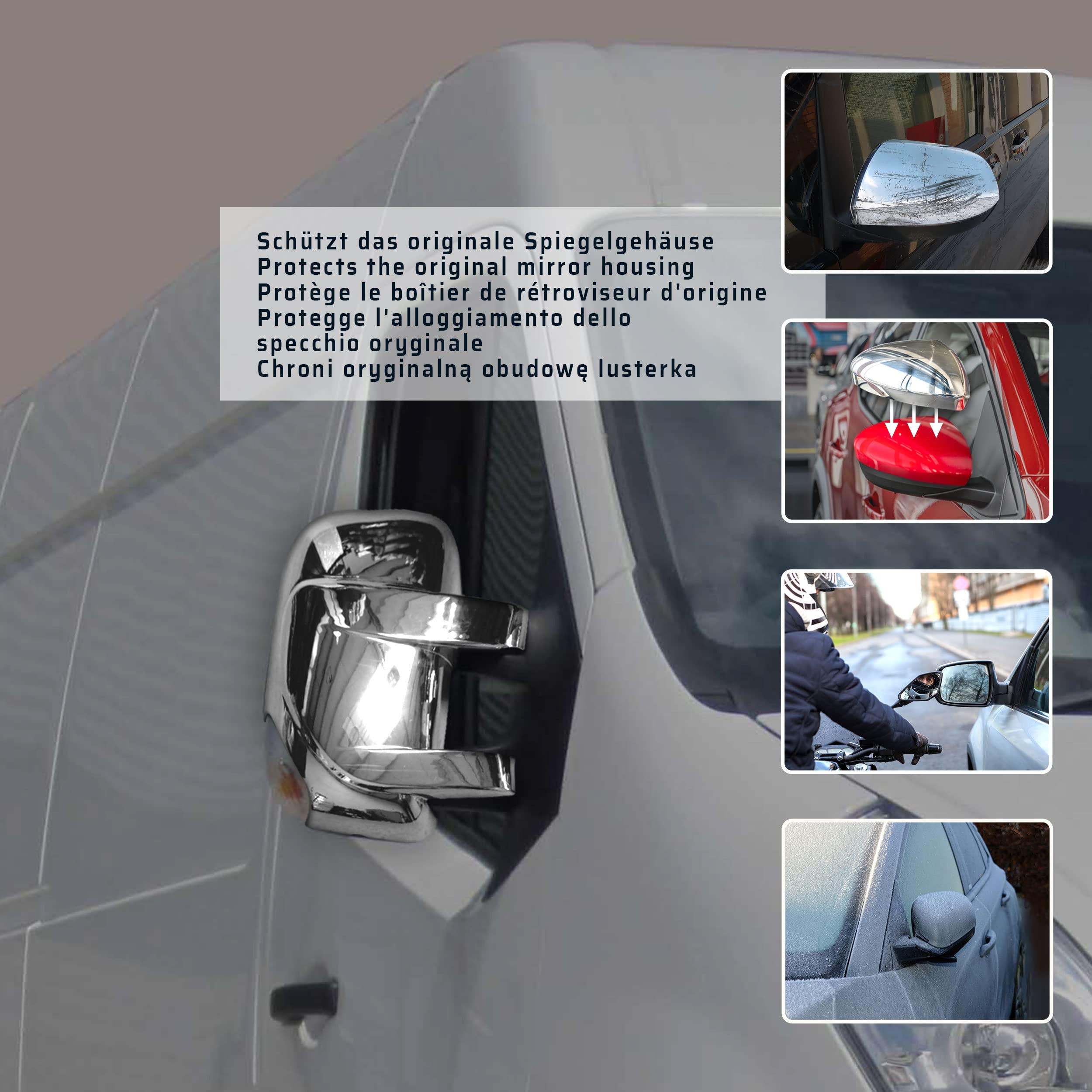 Coques Rétroviseurs Voiture CHROMEMASTER Coques Rétroviseurs Hyundai I30 GD 2012-2016 - Acier Inox Poli - Protection Et Style - Lot De 2 Pièces Coques Chromées Hyundai I30 2012 2016