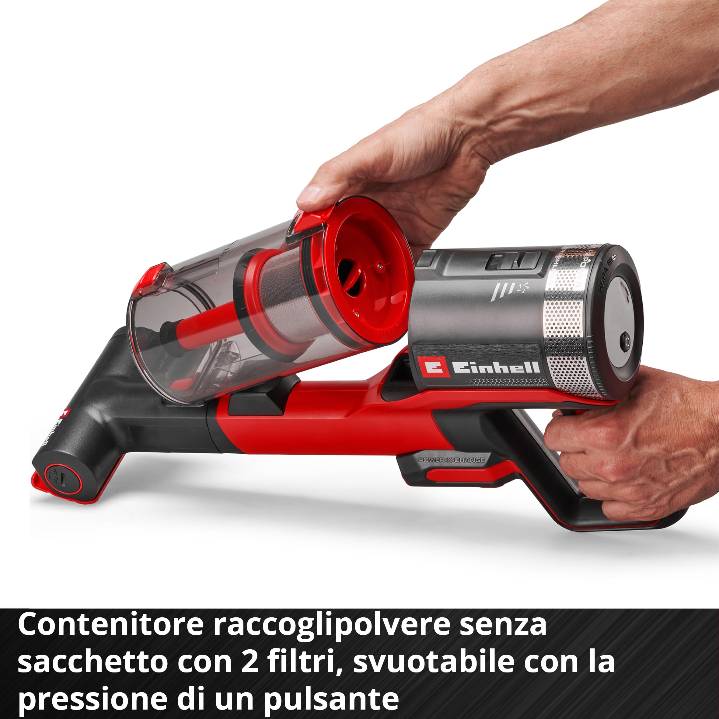 Einhell aspirapolvere senza filo TE-SV 18/270 Li E BL-Solo PXC (18 V, Brushless, 270 mbar, senza sacchetto, 3 velocità, sistema filtraggio triplo, incl. accessori, senza batteria)