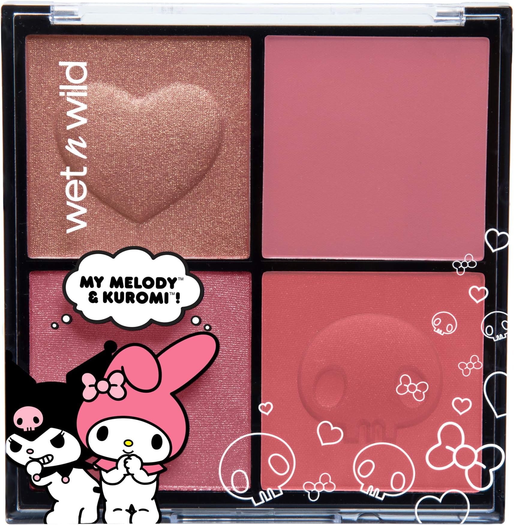 Wet n Wild My Melody + Kuromi Blush Palette, 0.71 Ounce, pink