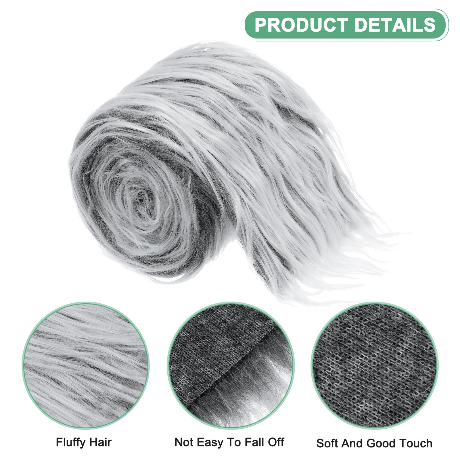 M METERXITY Faux Fur Fabric Precut Strips - Image 2