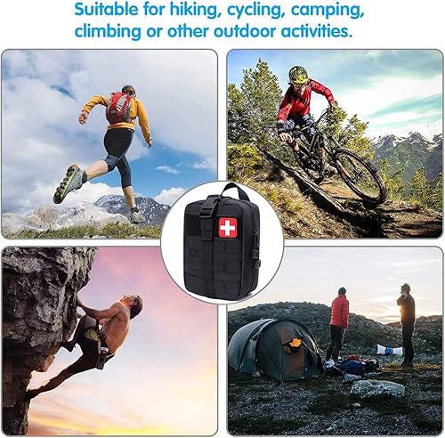 Miniatura 6 de IFAK Kit de trauma, kit de primeros auxilios médicos militares con torniquete, bolsa de supervivencia de emergencia para suministros de equipo de