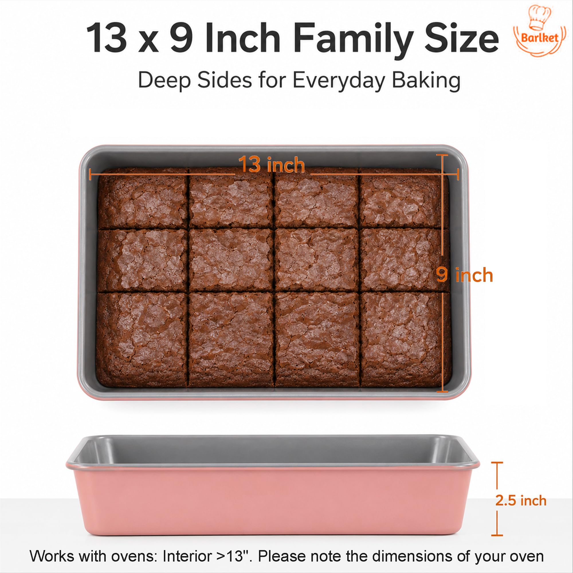 Heavy Duty 9x13 Cake Pan - Nonstick Baking Pan -3