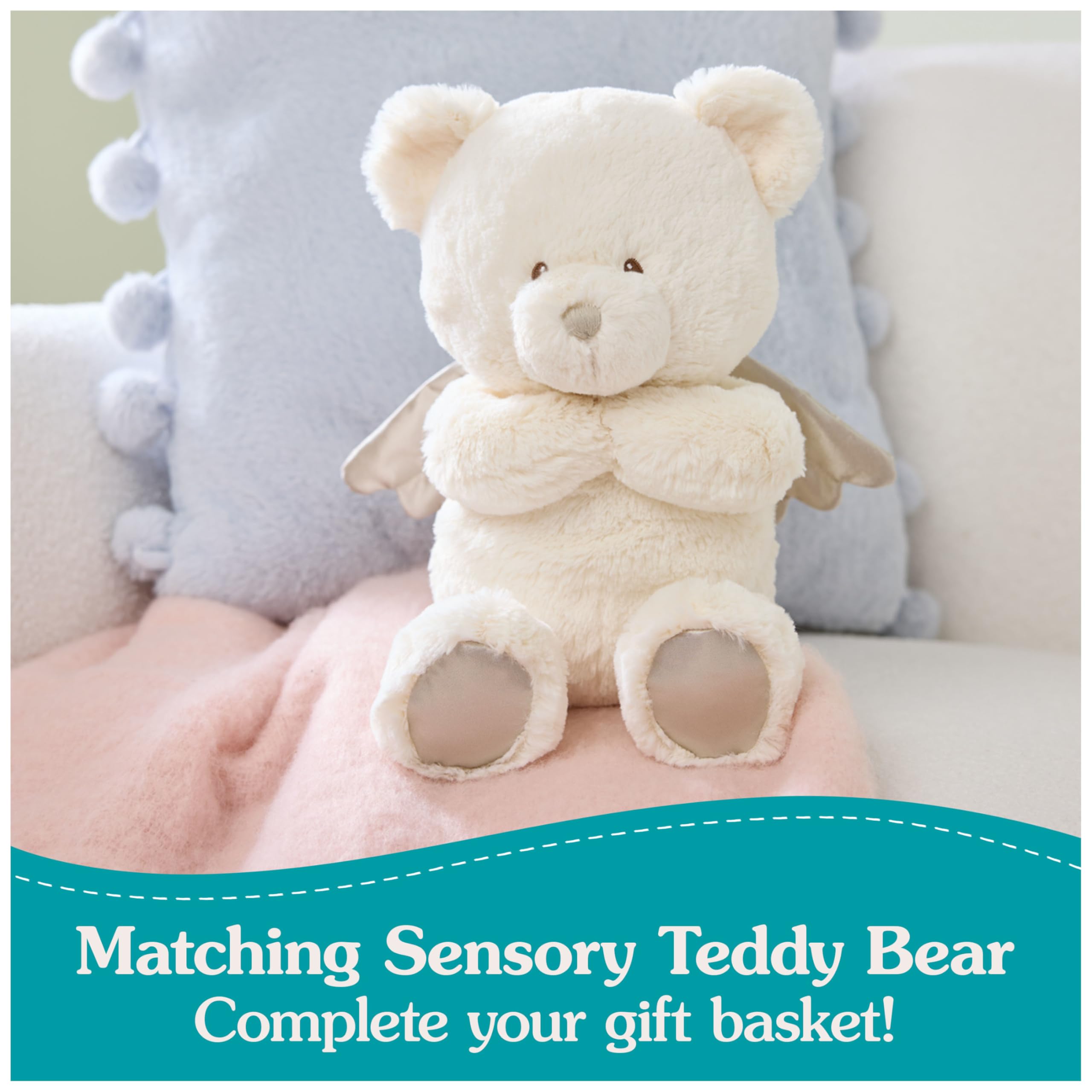 GUND Baby Angel Bear Lovey, orsacchiotto spirituale Lovey realizzato con materiali riciclati, coperta in peluche Lovey per neonati e neonati, bianco, 30,5 cm