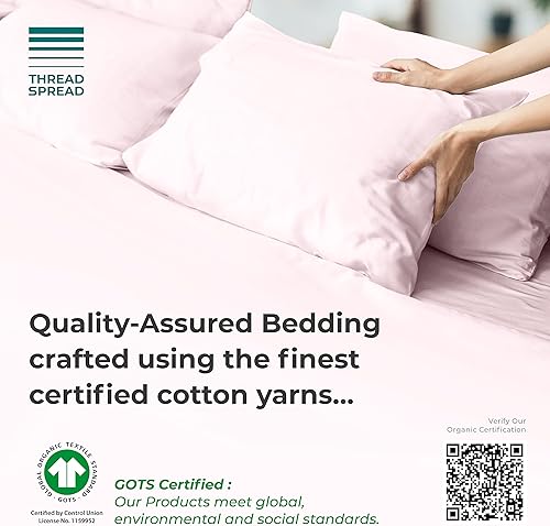 Miniatura 3 de Juego de sábanas de 4 piezas de 100 % algodón orgánico, tejido de percal fresco y fresco, suave, transpirable, ecológico, bolsillo profundo con