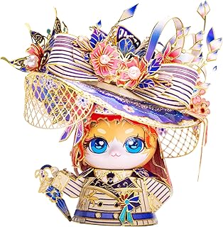 MU 3D Metal Puzzle for Adult Rose Kitty Cat,Titanic Ship Model Kits Miniature Building, Brain Teaser Love Gift Home Decor