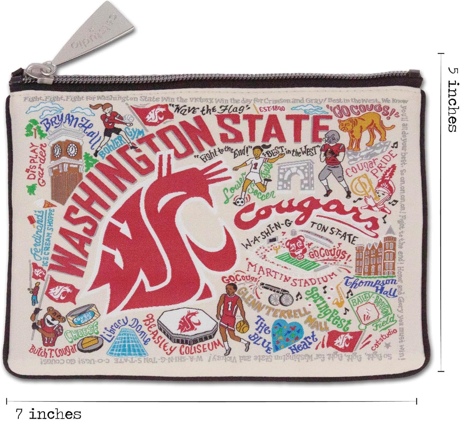 Catstudio Collegiate Zipper Pouch, Washington State University Travel Toiletry Bag, Ideal Gift for Alumni, Makeup Bag, Dog Treat Pouch, or Travel Purse - Image 6