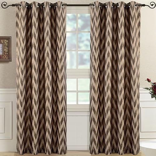 Lisette - Paneles de cortina jacquard con ojales superiores, juego de 2 paneles, 54 x 108 pulgadas cada uno