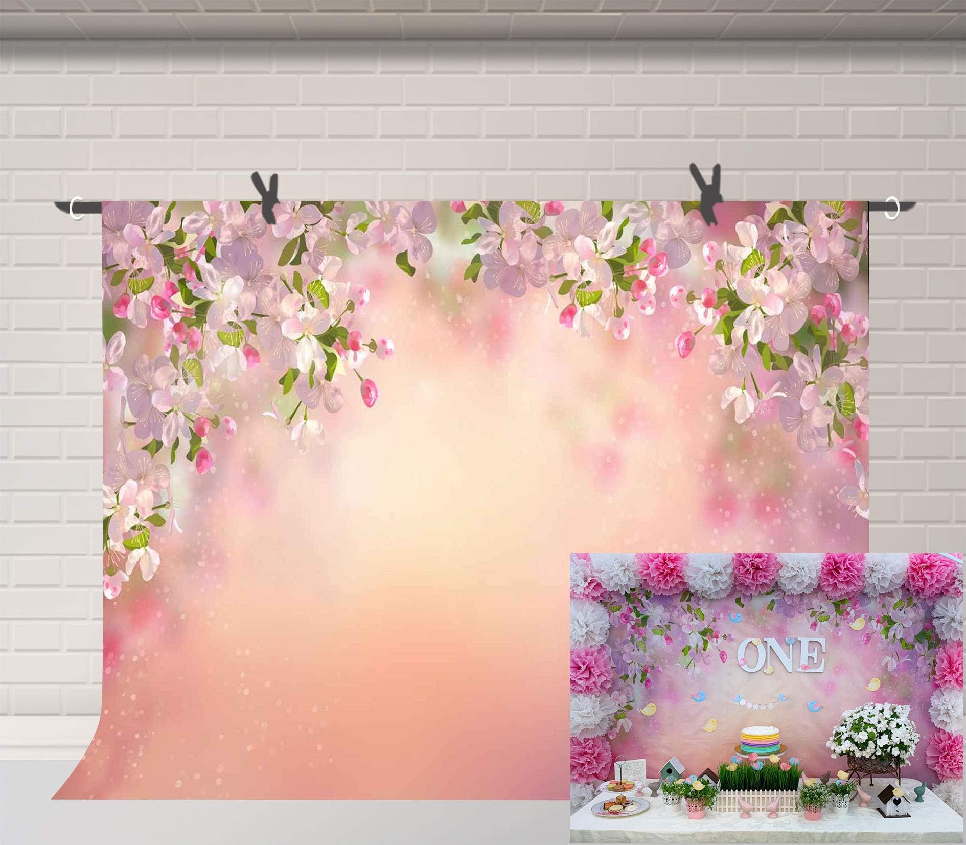 Amazon Com Fuermor Background 7x5ft Beautiful Peach Flowers Photography Backdrop Photo Studio Props Wall Murals Gefu385 Camera Photo