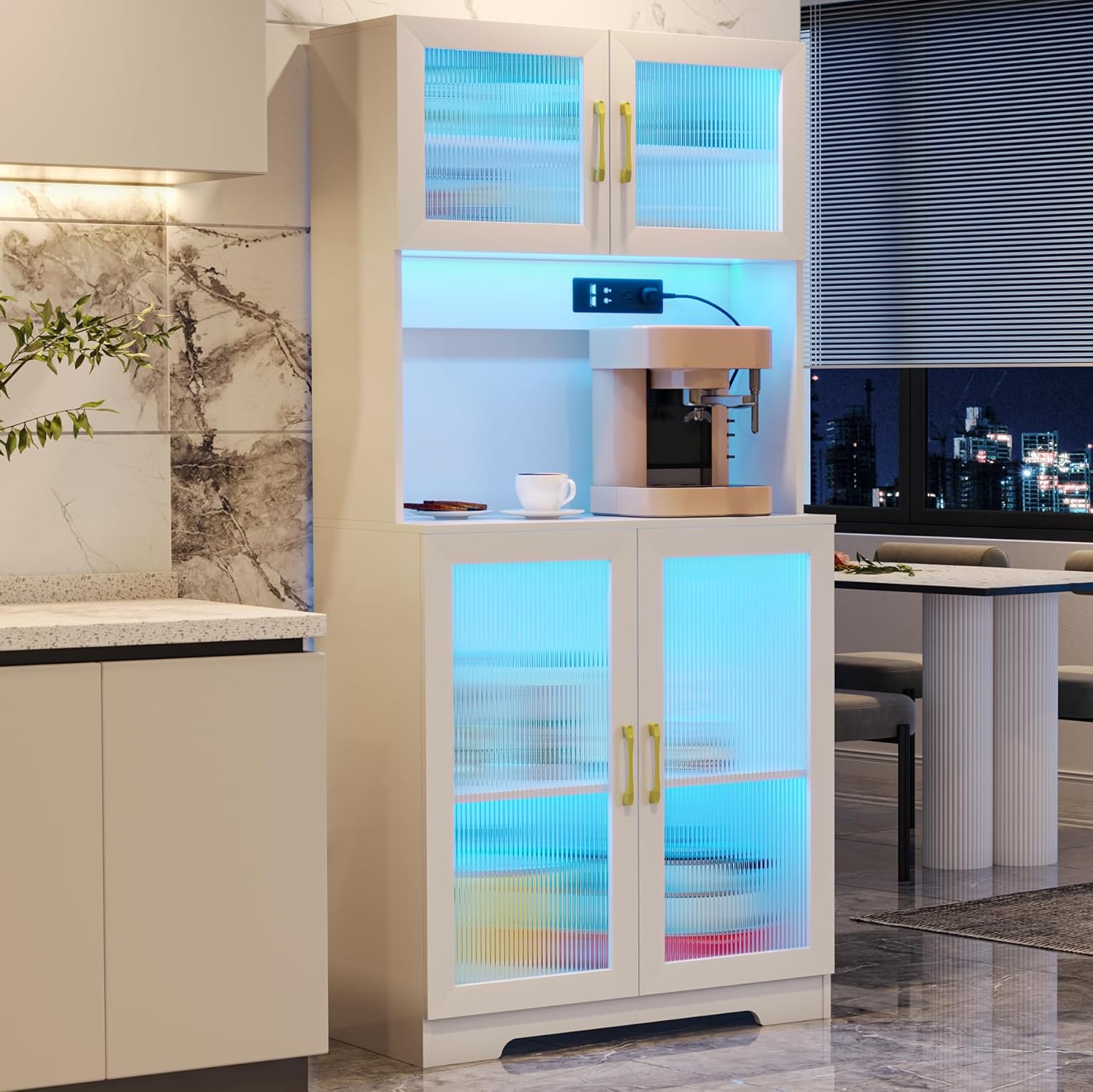 LVSOMT 67" LED Storage with Charging Station