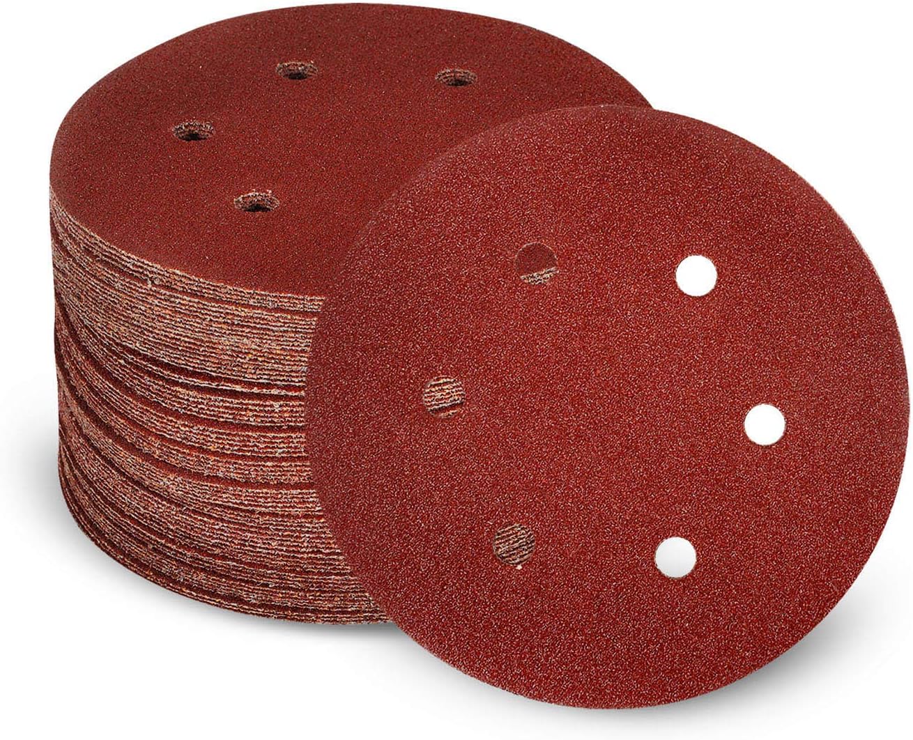 50 PCS Sanding Discs, DOUEE 6 Inch 6 Holes Hook and Loop Adhesive