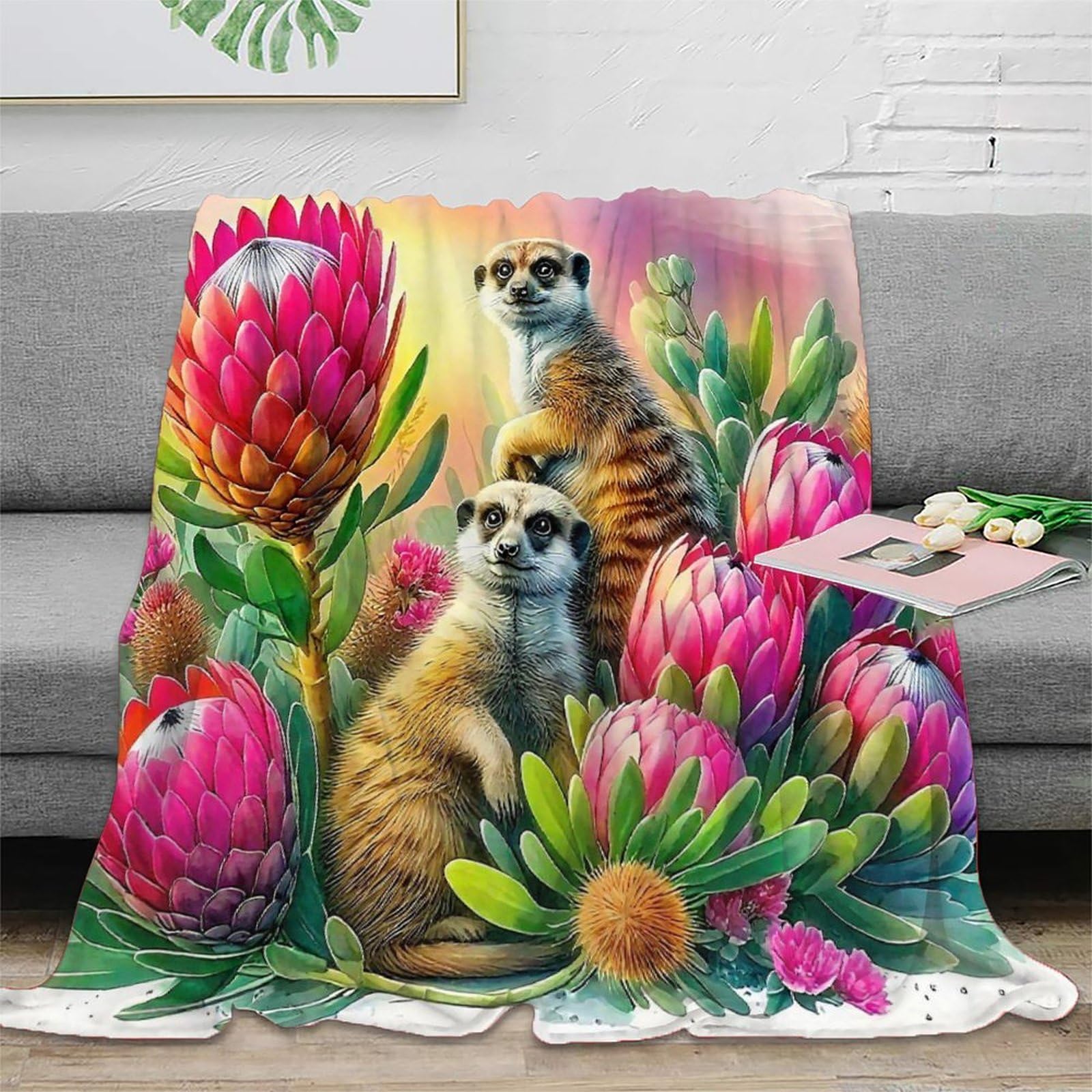 Couverture Meerkat surcanapé plaid surlit douillet 180x200