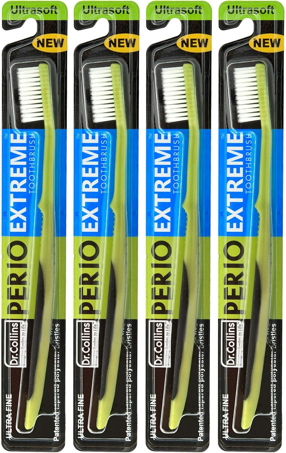 Dr. Collins Perio Extreme Toothbrush, (Colors Vary) (Pack of 6)