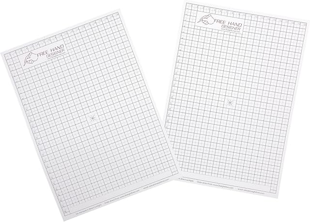 2 x A4 Grid Type 'Freehand Designer' Sheets. Draw Perfect Straight Lines Templates. Grid Type Sheets for Scale Drawings
