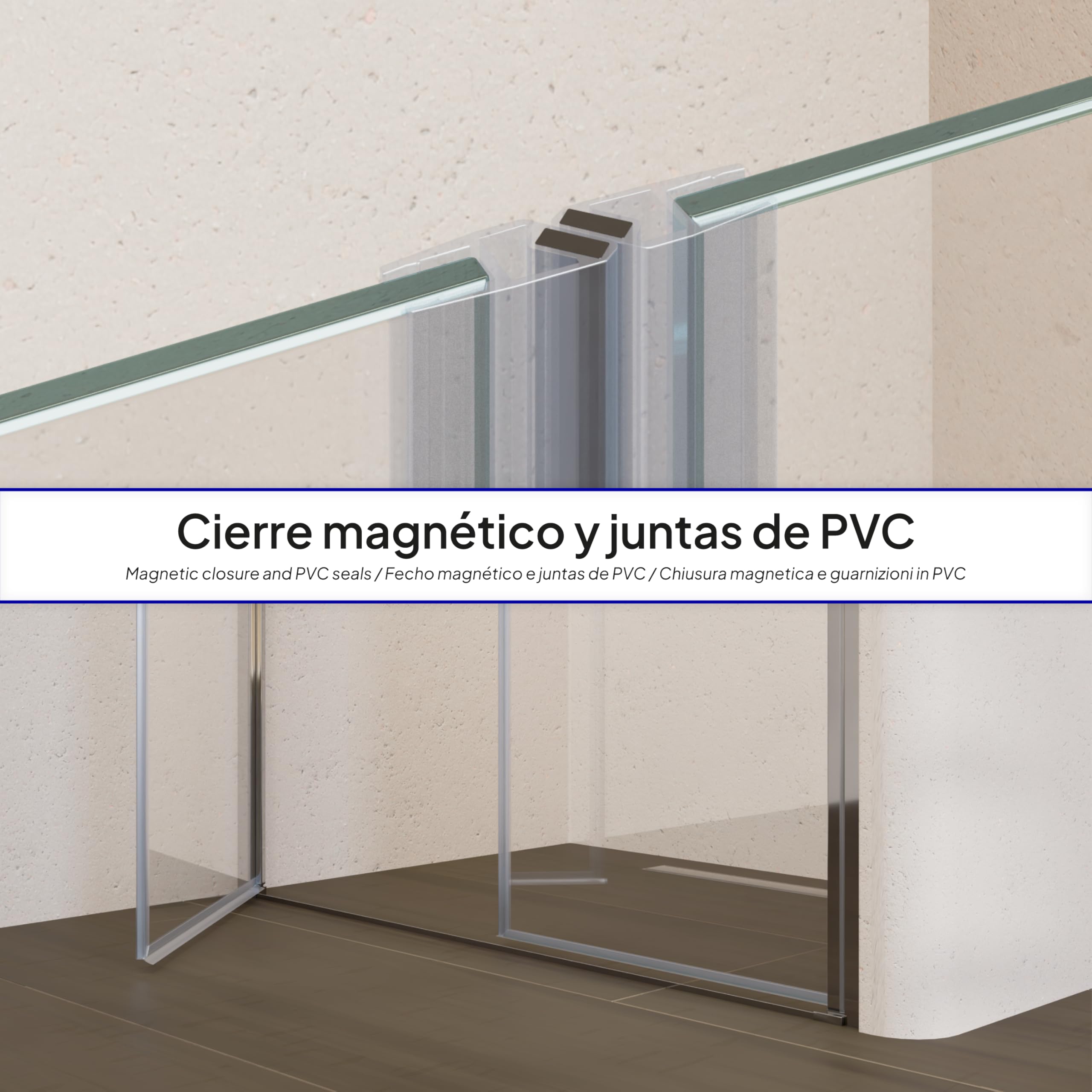 Stella Duschtür 79x190 cm - Nischentür aus 6 mm ESG Sicherheitsglas mit Nanobeschichtung, Verstellbereich 79–82 cm, transparente Duschabtrennung für Badezimmer