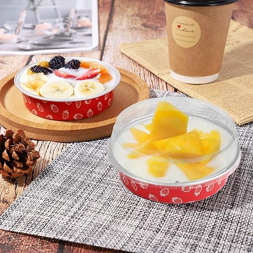 Vista 132 de Beasea Latas desechables para tartas de 4 pulgadas, paquete de 50 mini sartenes con tapas, molde de aluminio dorado de 8 onzas, moldes para tartas