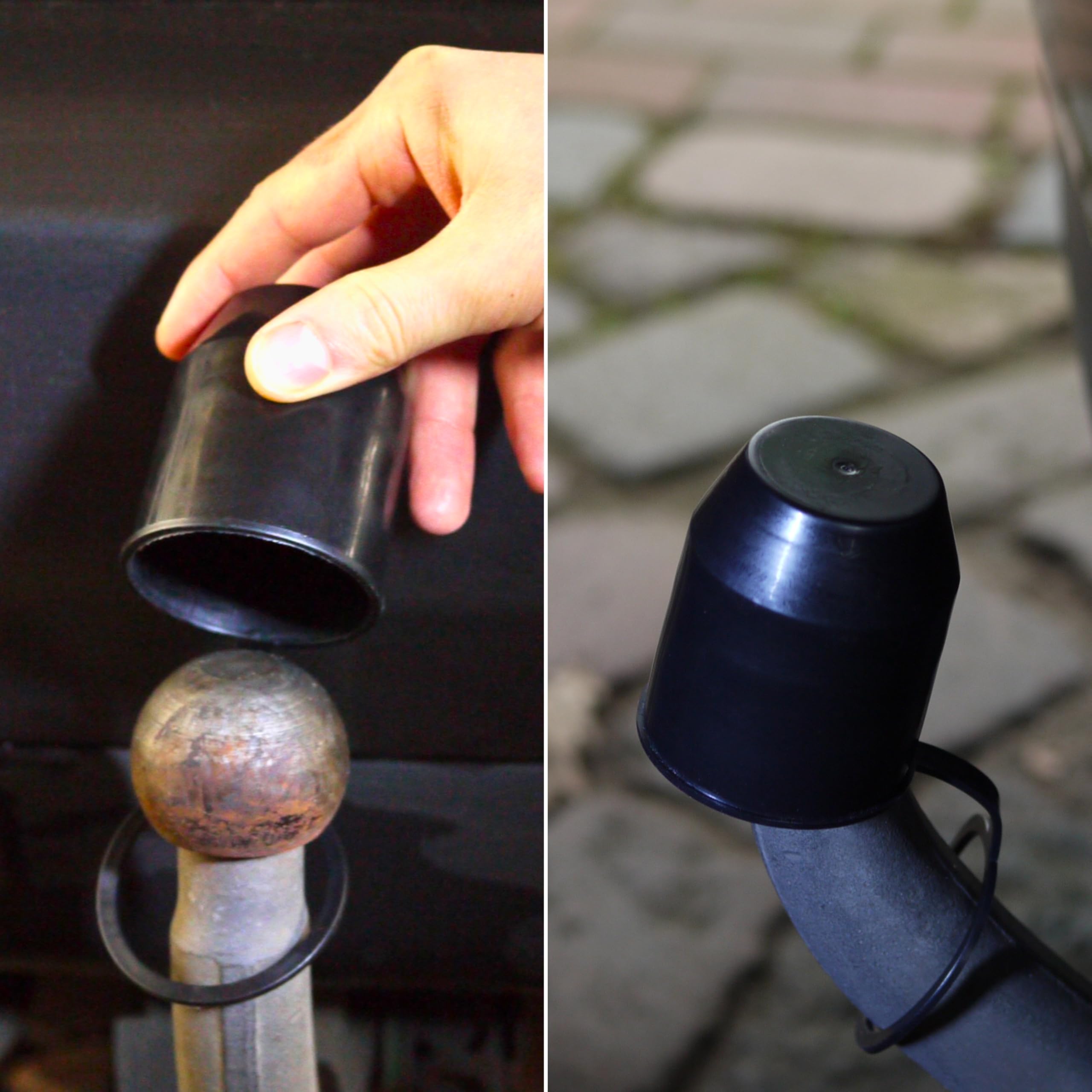 Copertura a Sfera per Gancio di Traino, con Vite, per Attacchi con Testa a Sfera fino a 50 mm (2 inch) Tappo di Copertura, Copertura per Gancio contro abrasione e sporcizia