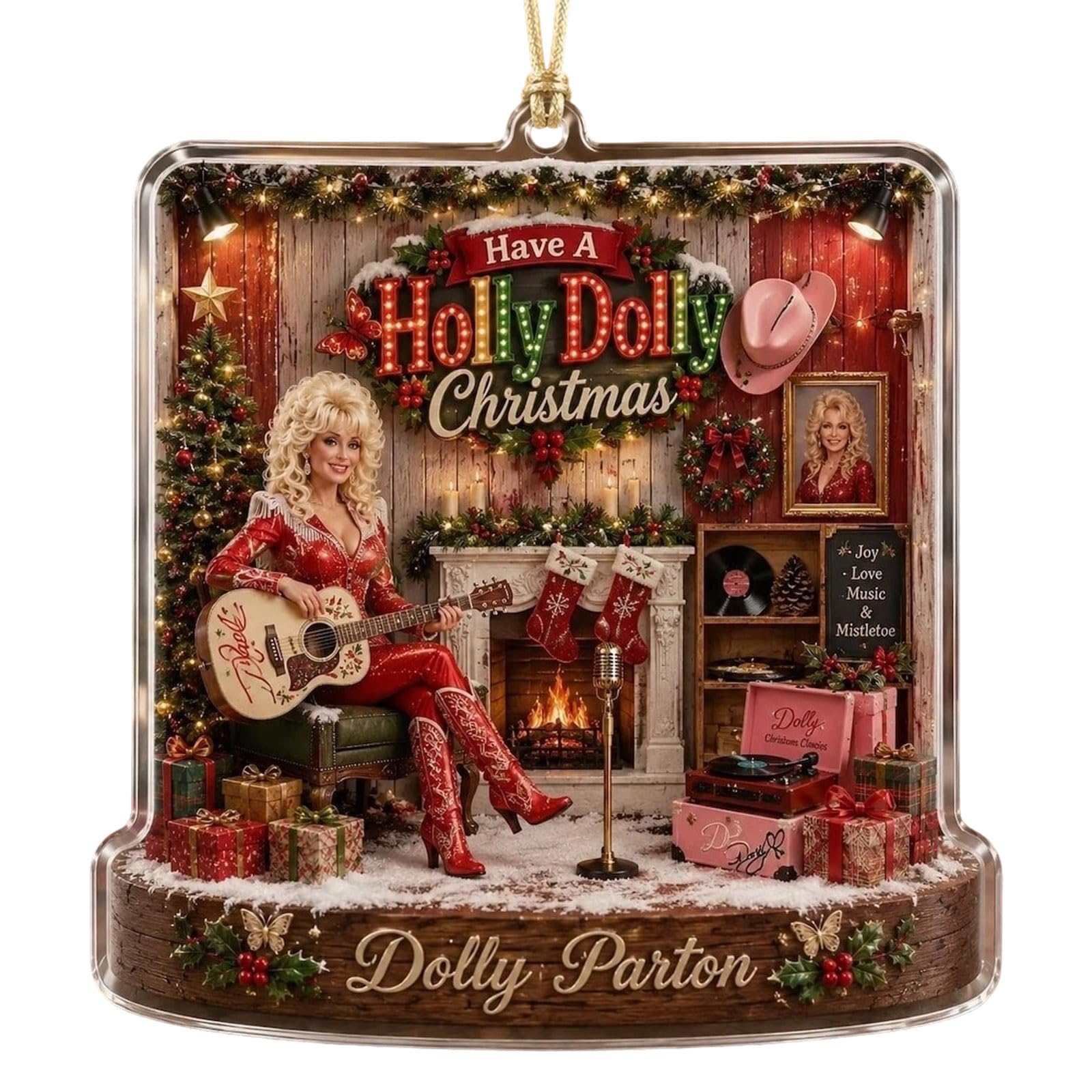 Dolly Ornament Christmas Tree Memorial Parton Christmas Ornament Acrylic