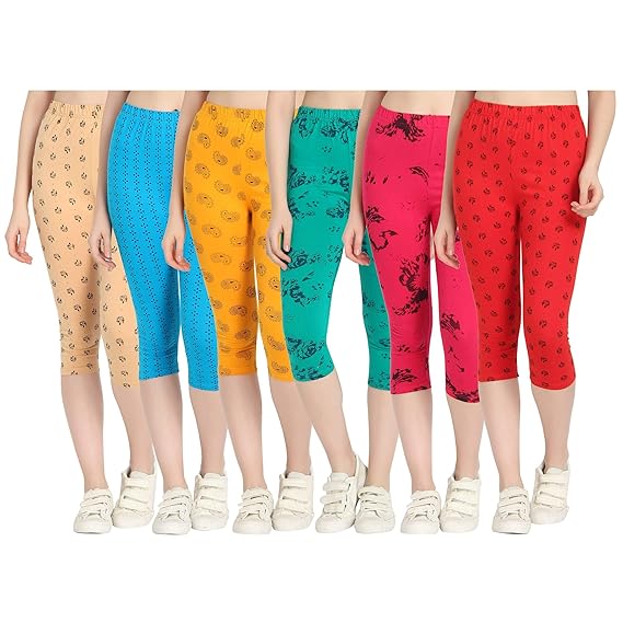 Printed Capri for Womens/Girl Pack of 6