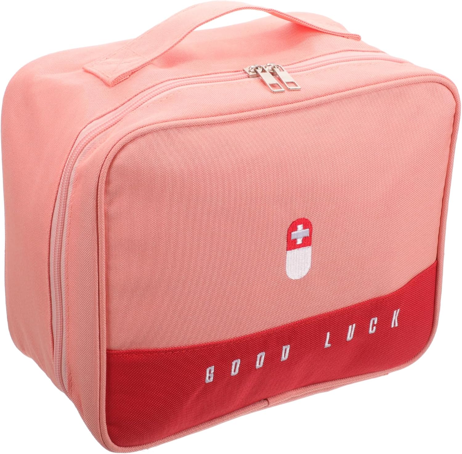 Large Capacity Portable First Aid Bag Travel Medicine Organizer with Zipper Closure Wear Resistant Design for Camping Home and Emergency Supplies