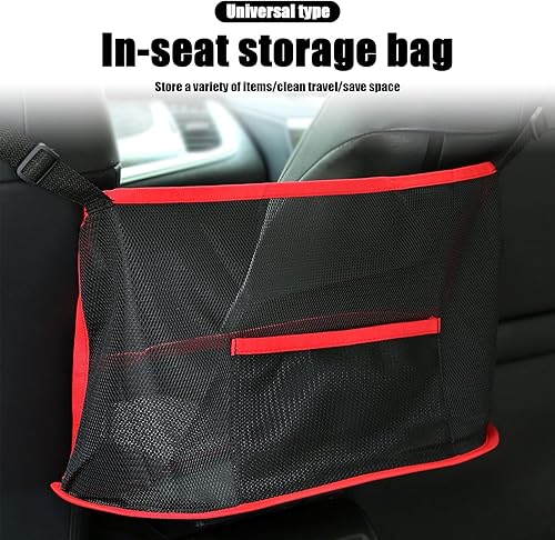 Miniatura 4 de Yumfugu Paquete de 1 bolsillo de red para asiento de automóvil, organizador de almacenamiento colgante para automóvil, bolsillo de malla para