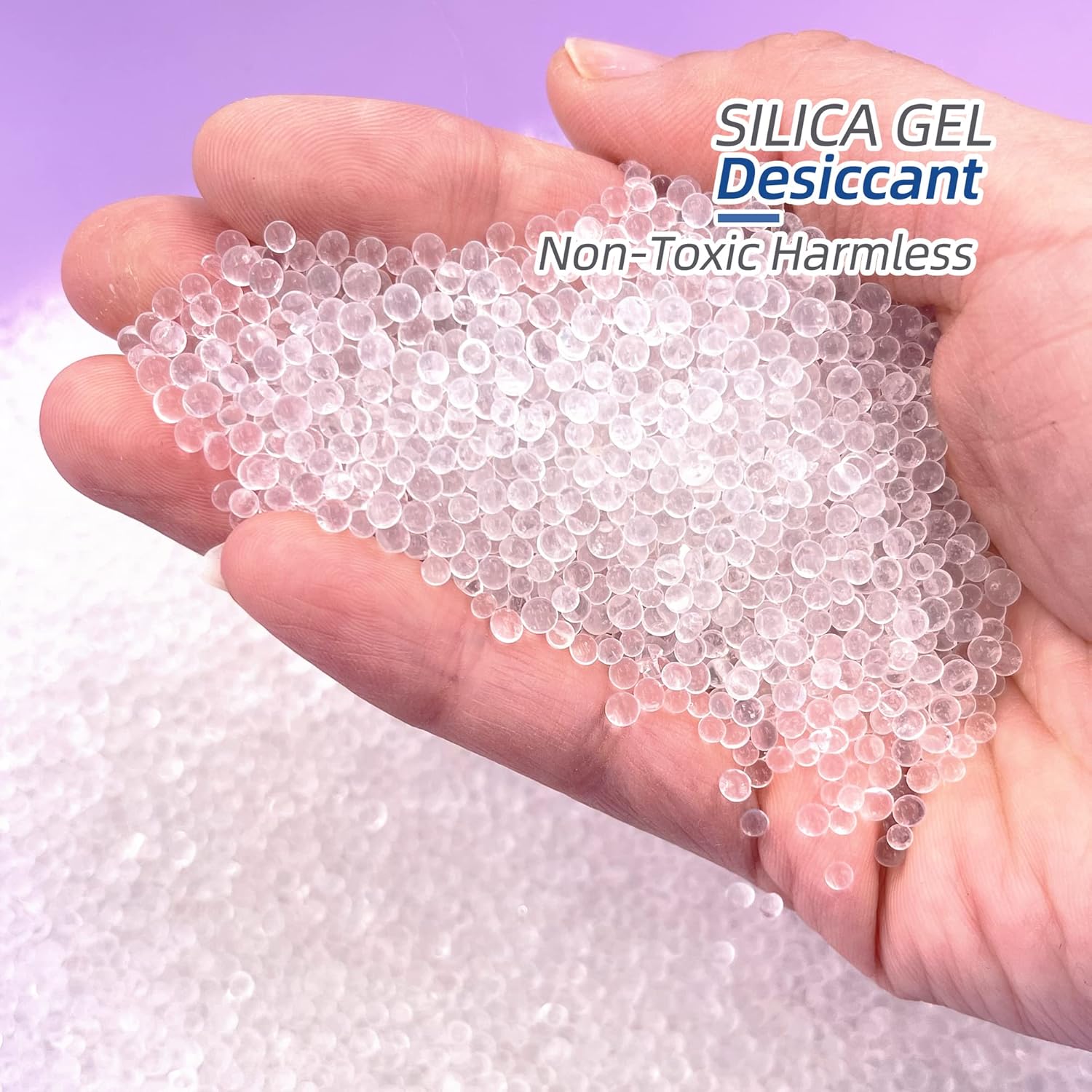 Wisesorb 7.5LBS Pure White Silica Gel Desiccant Beads, 1-3mm Reusable Silica Beads, Moisture Absorber