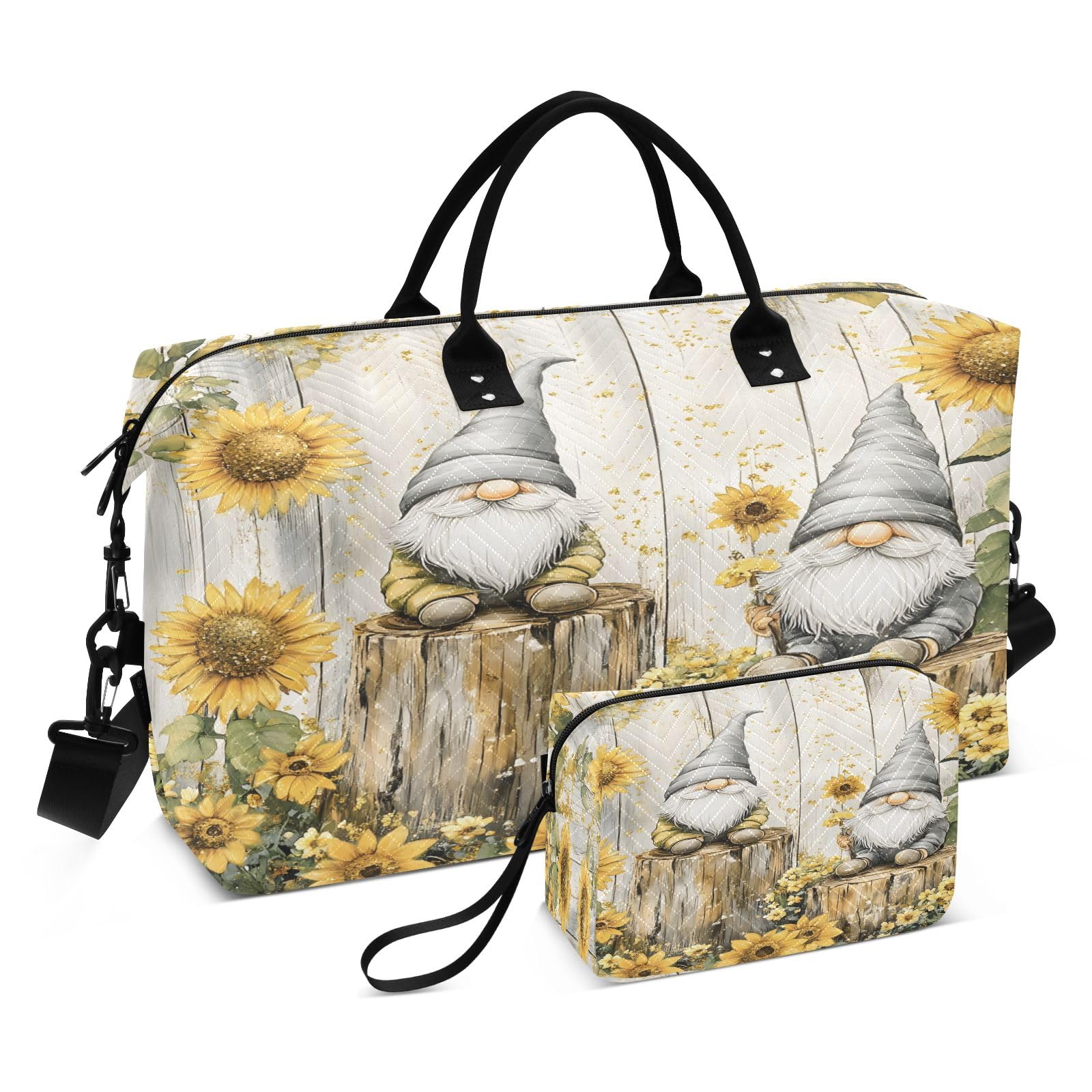 Weekender Bags Travel Duffel Gym Bag Cute Bear Seamless Pattern Carry on Overnight Tote Bag with Toiletry Bag for Airplane Travel Trip Gym Yoga (