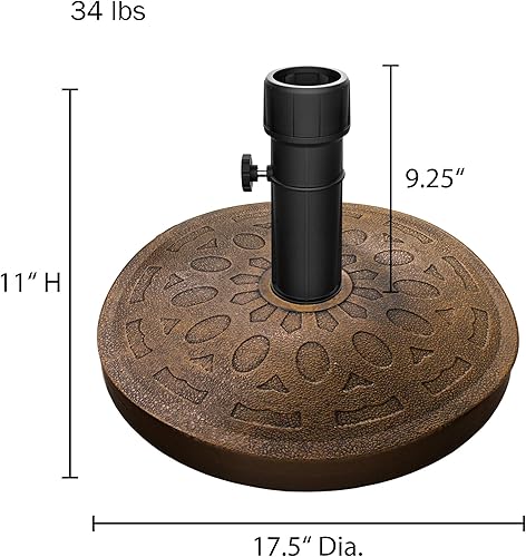 Miniatura 2 de Pure Garden 50-LG1210 - Base de sombrilla para exteriores, resina y cemento de alta resistencia, soporte de sombra de patio con peso de 34 libras
