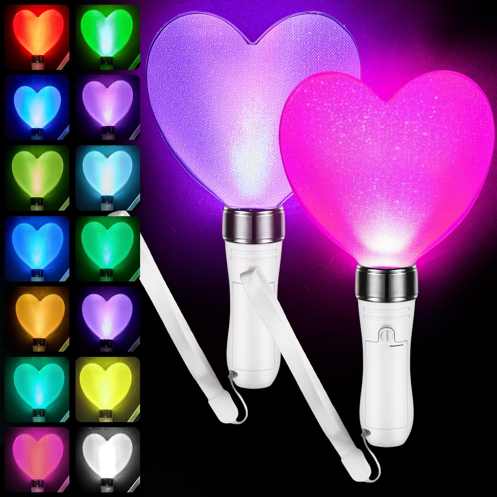 Amazon.com: Lewtemi 2 Pcs 15 Colors Halloween Lightstick, Heart