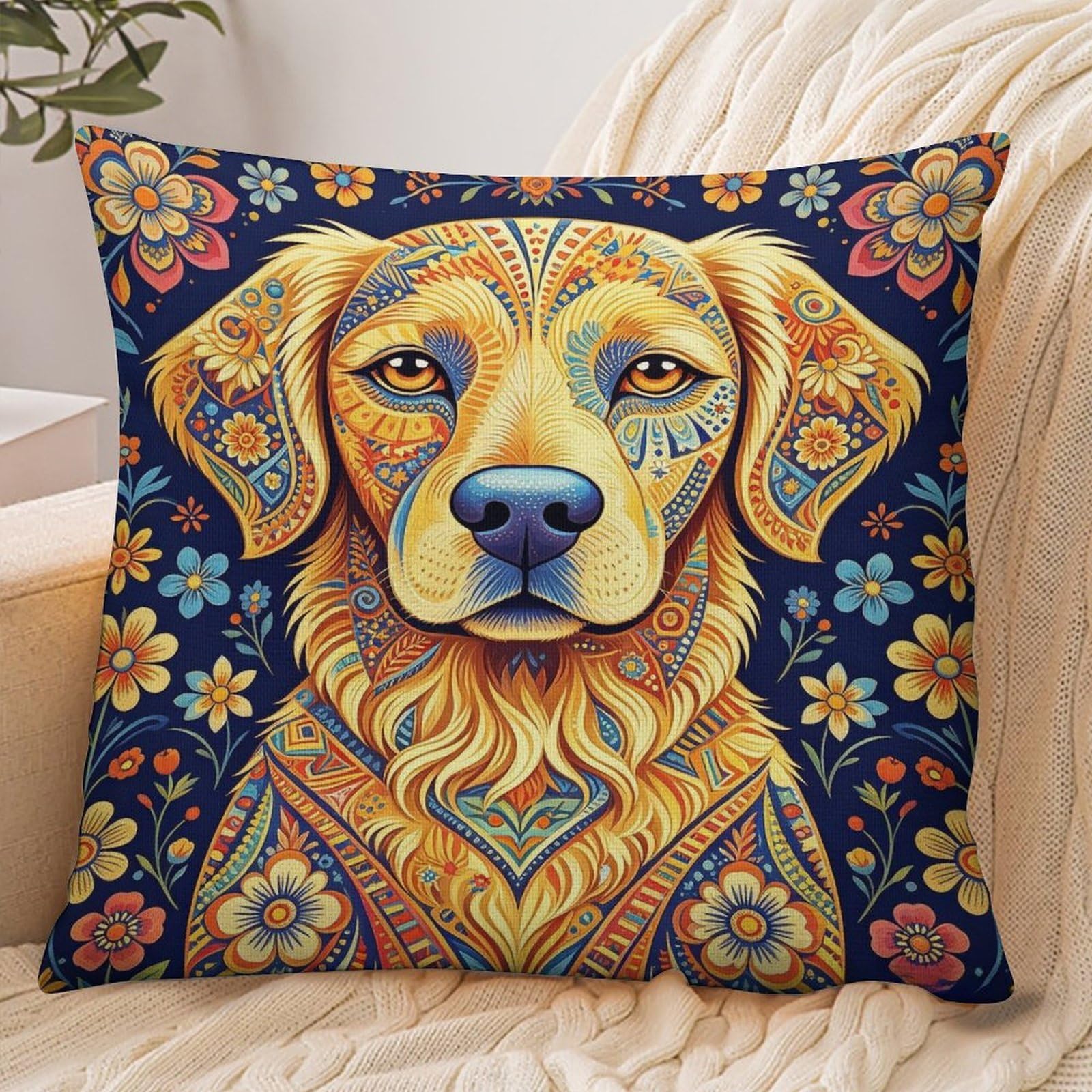 Fekiloot Style Trippy Dog Pillowcase Pillow Sham Pillow Case