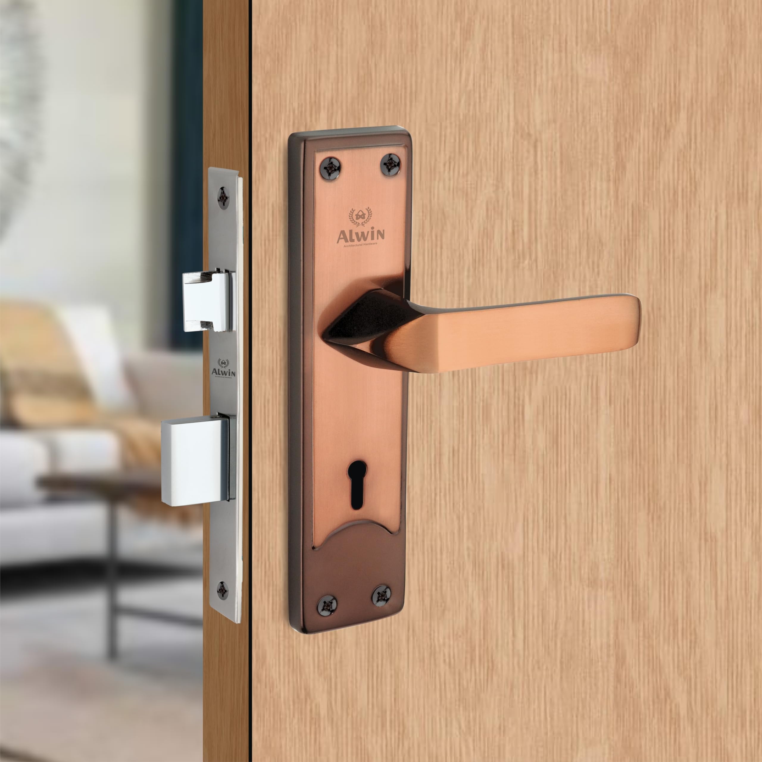 Alwin Stinger Mortise Lockset - 6 Lever, 3 Keys -8
