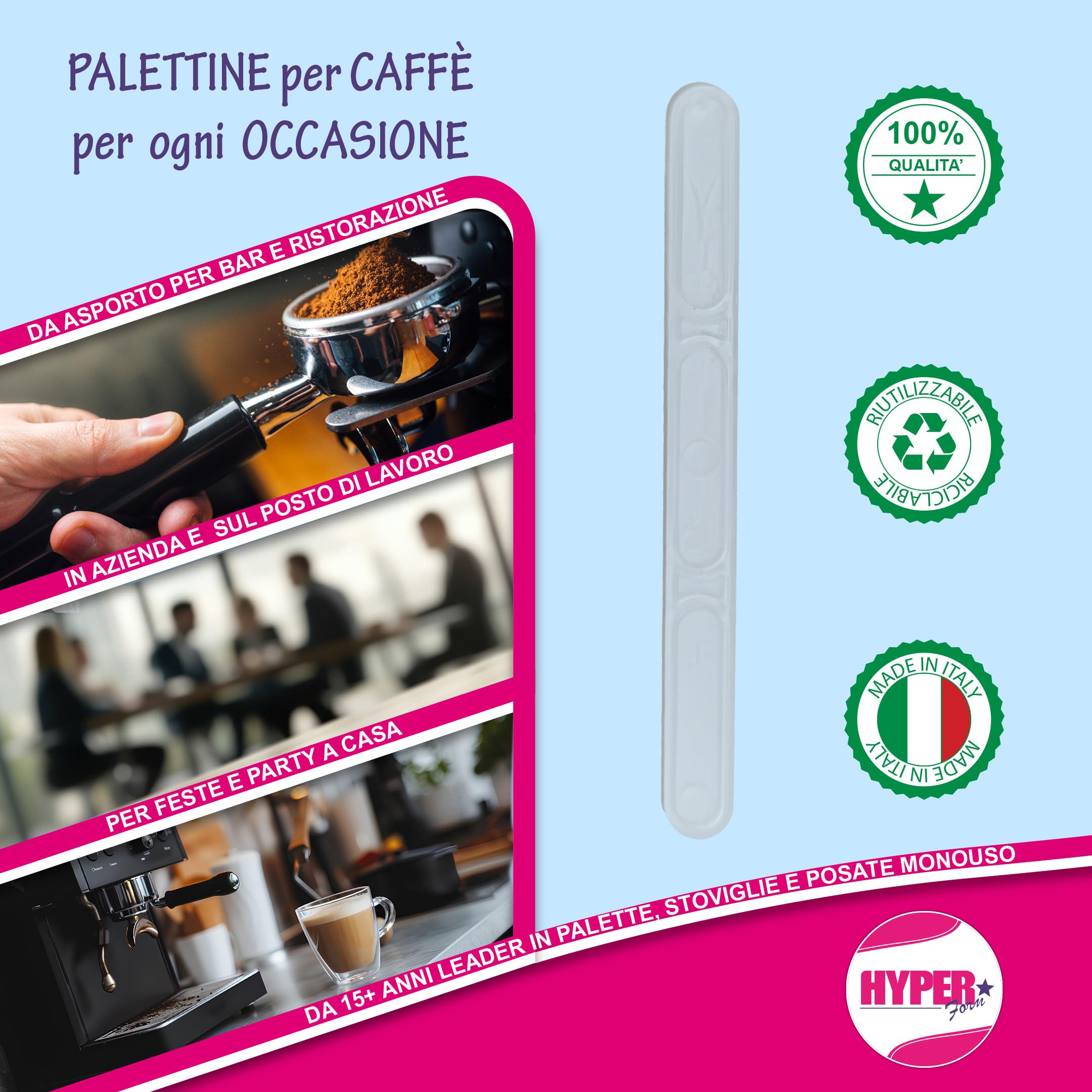 HYPER form 600 Palette Caffe' palettine sigillate incartate in plastica riciclabile