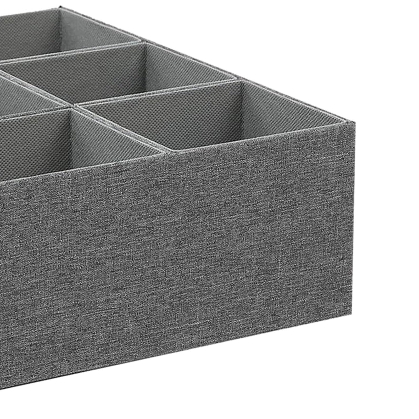 Pssopp Divisori per Cassetti, Organizzatori per Cassetti Scatola Portaoggetti in Tessuto per Biancheria Intima, Calzini, Fazzoletti, Cravatte, Cinture, Divisori per per Vestiti per Bambini, (GREY)