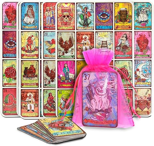 Miniatura 4 de Deluxe Mexican Loteria como se ve en Shark Tank México - Set de bingo mexicano - La forma más divertida de aprender valores y español (Lotería de