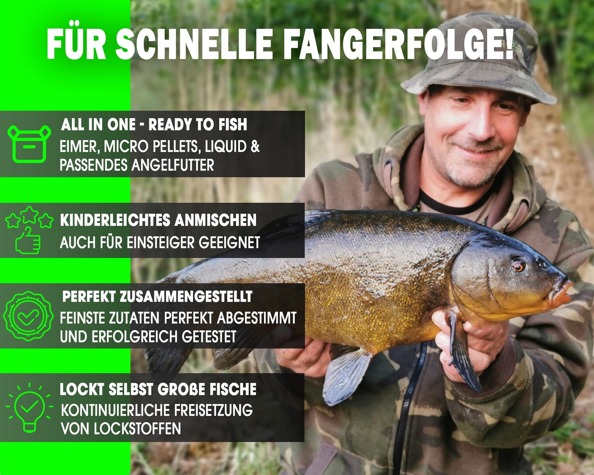 Angel-Berger Magic Baits Futterset mit Eimer Groundbait Liquid Pellets