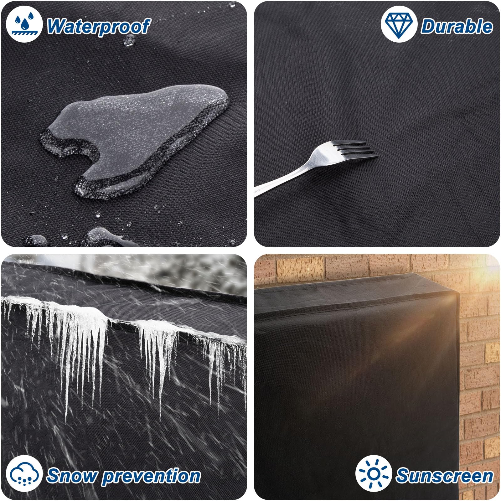 nonmon Funda para TV Exterior 46-48 Pulgadas, Cubierta 600D Oxford con Revestimiento de PU y Bolsillo para Control Remoto, Protector de pantalla Resistente al Agua y al Polvo - Negro