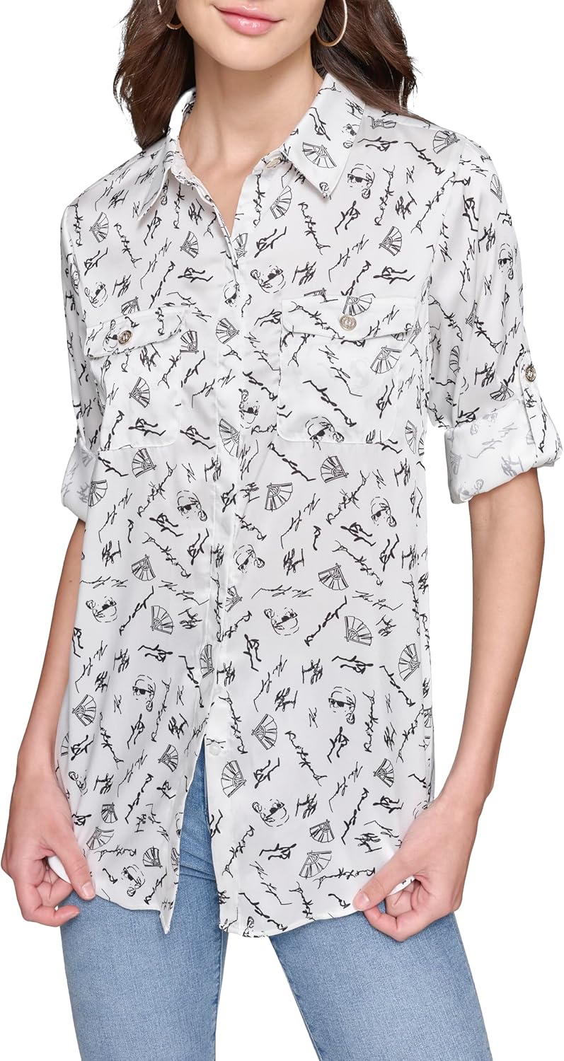 Karl Lagerfeld Womens Soft Everyday Blouse - Image 2
