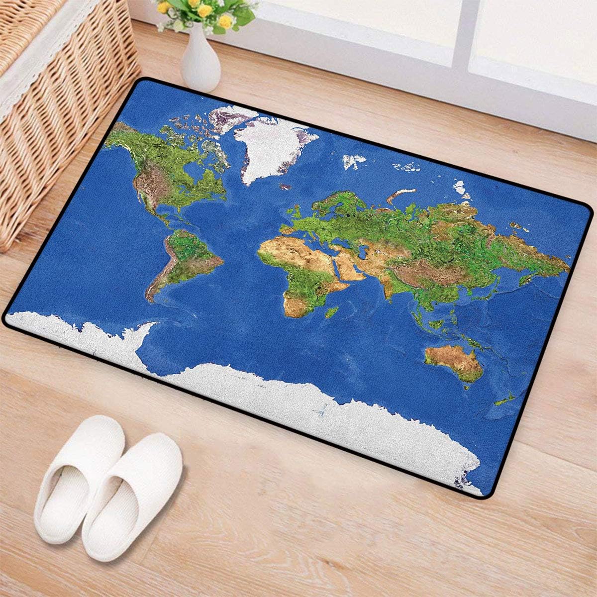World,Bath Mat for tub,Geography Cartography Theme