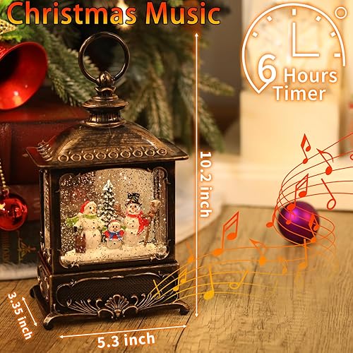 Miniatura 4 de Linterna de decoración navideña con forma de muñeco de nieve, 3 pilas AA y USB, linterna de globo de nieve familiar de muñeco de nieve para