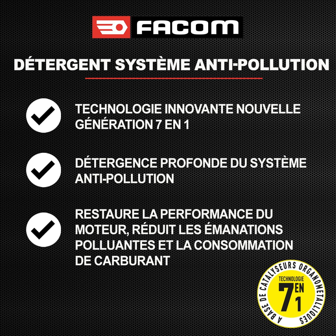 FACOM 006070 Détergent Système Anti-Pollution Diesel 7 en 1 – Nettoyant Injecteurs, EGR, Turbo & FAP – Formule Pro 1L - 2
